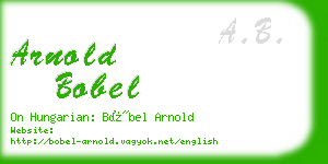 arnold bobel business card